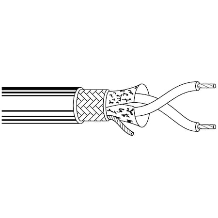 Belden Multi-Conductor Cable, TNC, 22 AWG, 2 C, Black, PVC, Stranded, 300V AC, Indoor/Outdoor, 5000 ft B3106A